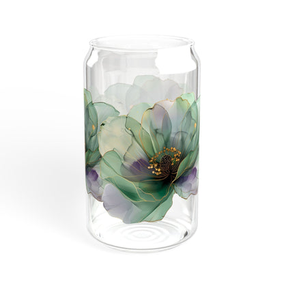 Boho Floral Sipper Glass, 16oz.  durable, sleek, and perfect for refreshing cocktails, juices, or any beverage you fancy.