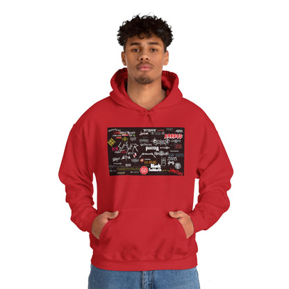 Heavy Metal, Hard Rock, Rock, Band,  Collage Unisex Heavy Blend Hooded Sweatshirt. Perfect Gift for Heavy Metal Enthusiast.