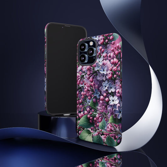 Lilac Floral Phone Cases, Tough iPhone Cases, Samsung Galaxy, Google Pixel, Protective Phone Cases