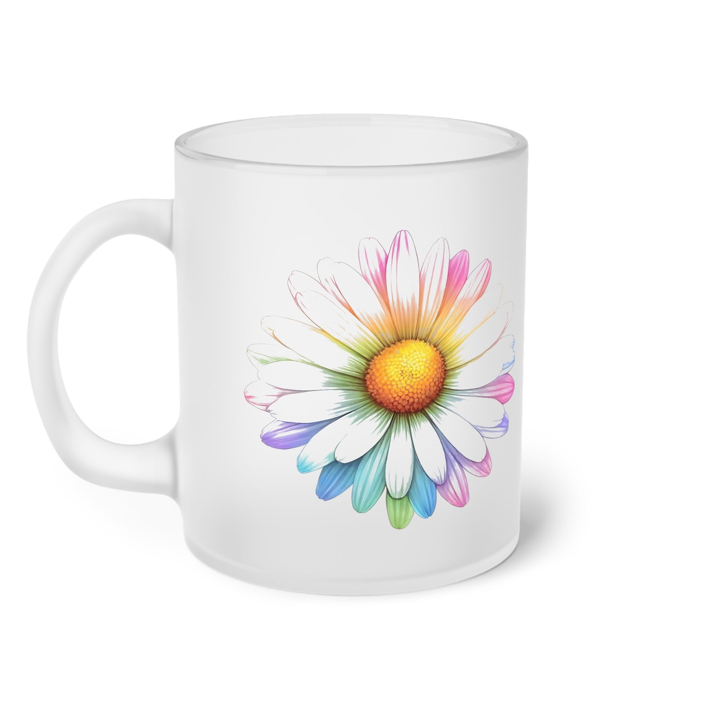 Floral Frosted Glass Mug, Gift for him, Gift for her - Perfect for Tea & Coffee Lovers, Elegant Drinkware, Unique Kitchen Decor, Wedding