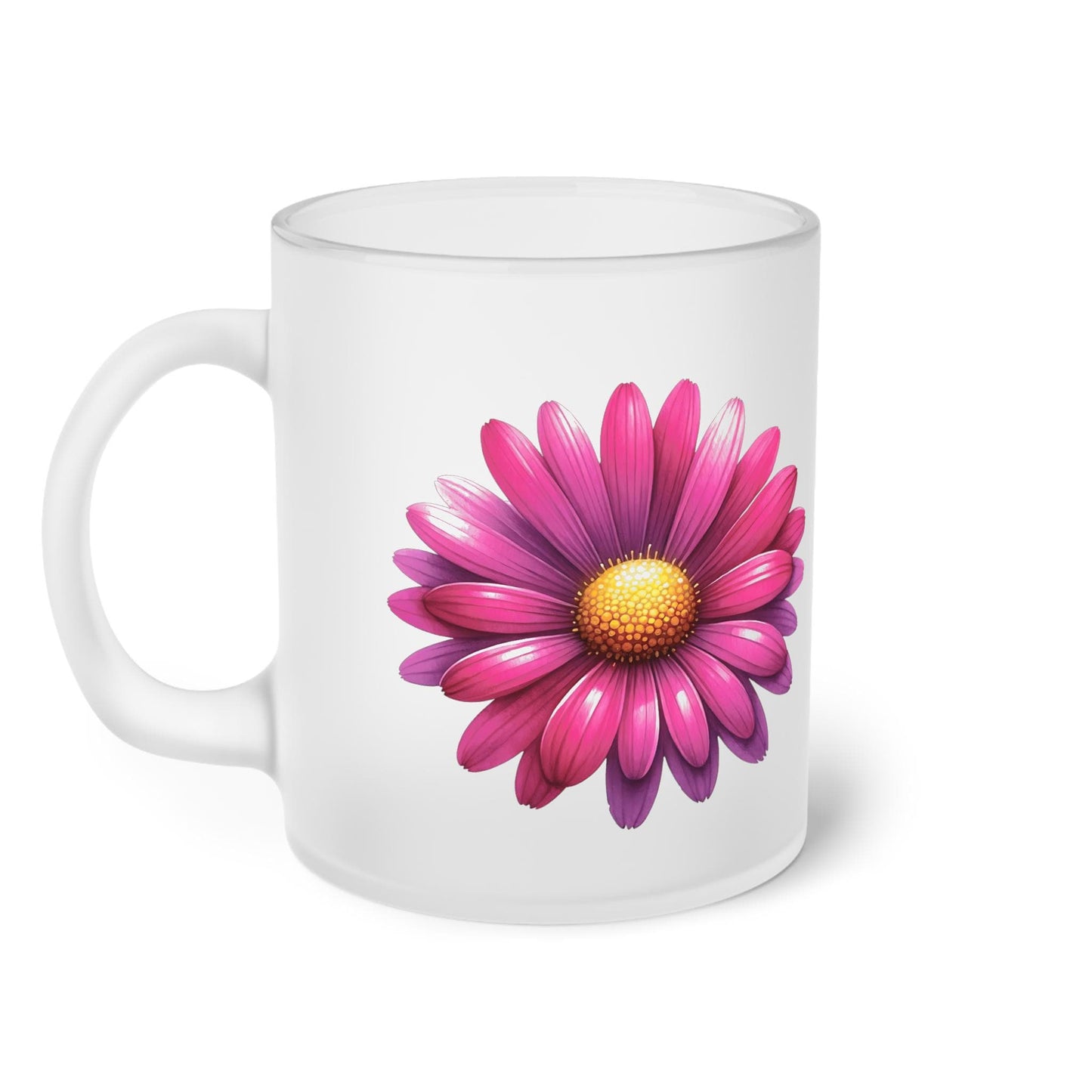 Floral Frosted Glass Mug, Gift for him, Gift for her - Perfect for Tea & Coffee Lovers, Elegant Drinkware, Unique Kitchen Decor, Wedding