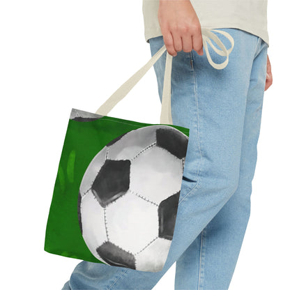 Soccer Tote Bag | Soccer Leaves Canvas Tote | Stylish Reusable Shopping Bag.