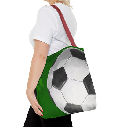 Soccer Tote Bag | Soccer Leaves Canvas Tote | Stylish Reusable Shopping Bag.