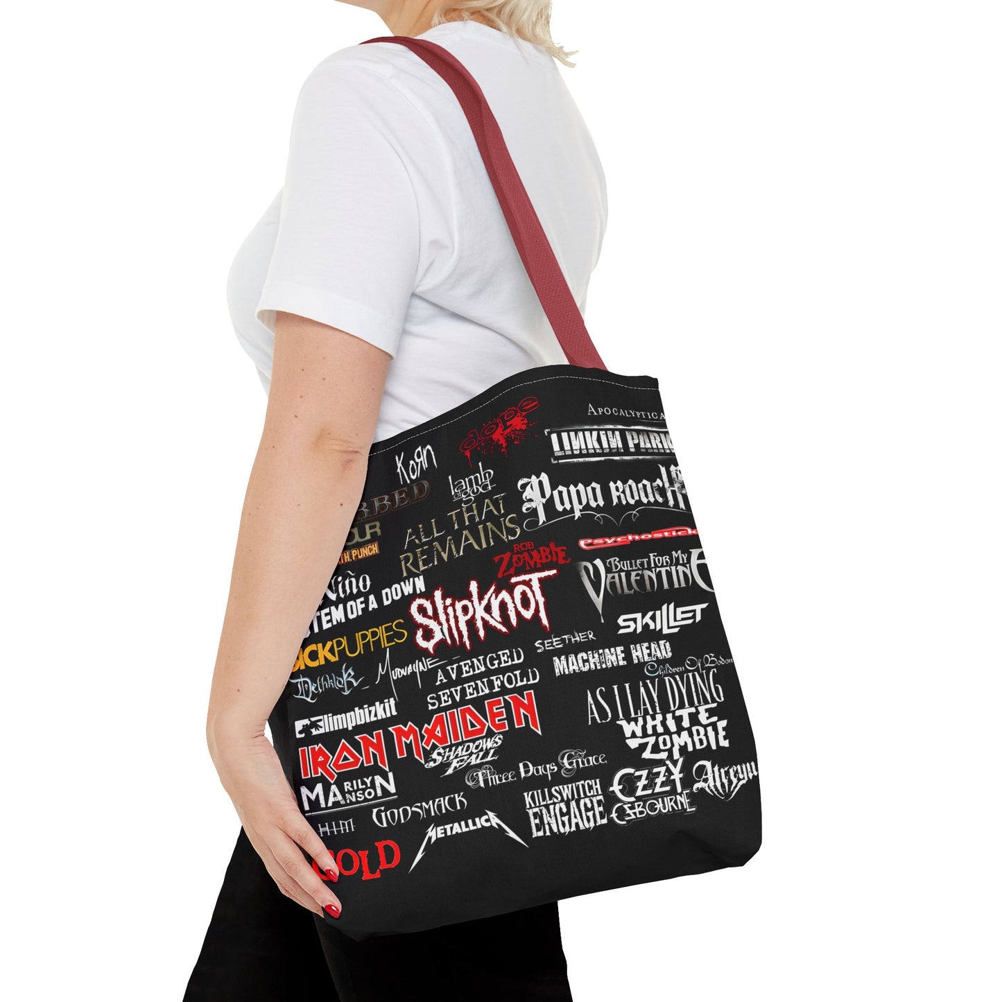 Heavy Metal Collage Tote Bag - Perfect Gift for Rock Music Fans, Alternative Music Lovers, Gothic Decor, Music Festival Accessory, Band