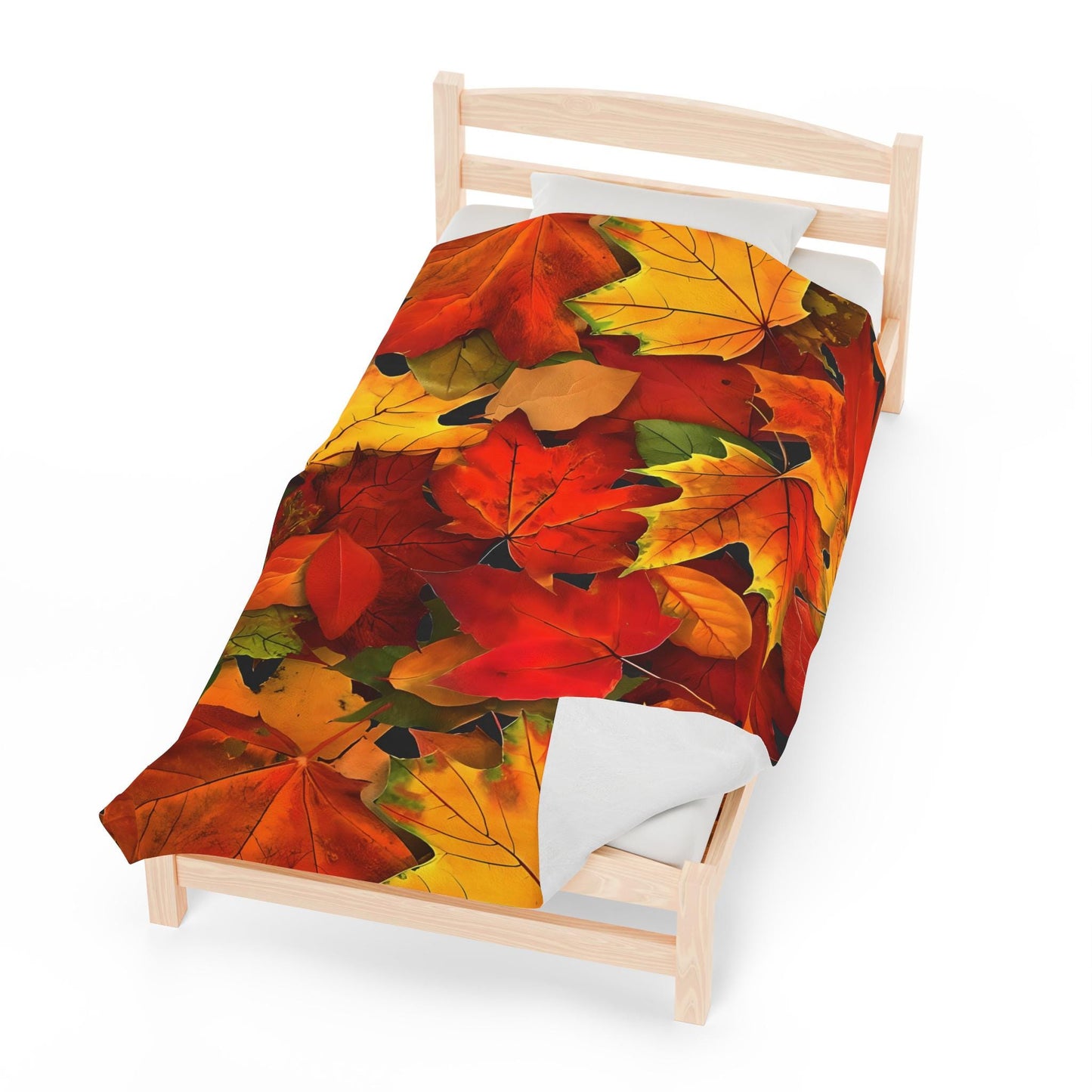 Autumn Leaves Plush Blanket - Gift for Her/Him, Home Decor Throw, Cozy Autumn Leaves Bedding, Soft Warm Blankets, Unique Present Idea.