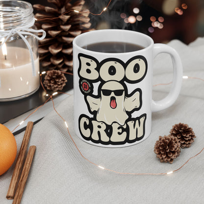 Boo Crew Halloween Ceramic Mug, (11oz, 15oz) Ideal Gift for Halloween Enthusiasts.