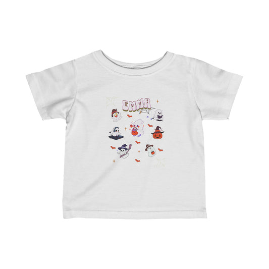 Personalized Custom Halloween Trick or Treat Infant Fine Jersey Tee - Perfect Gift for Her or Him.