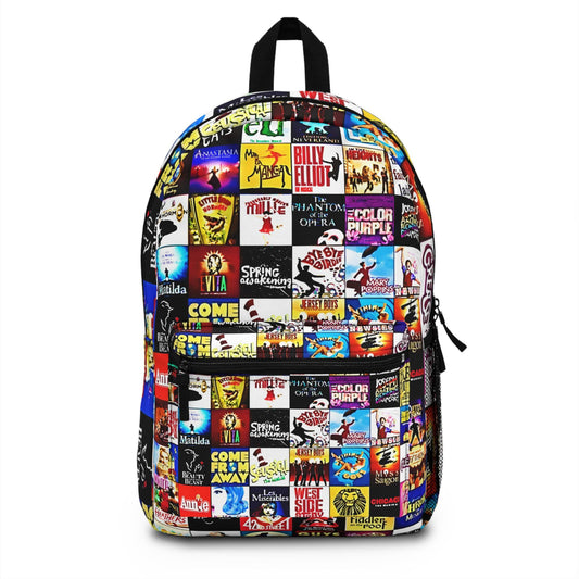 Broadway Collage Backpack - Musical Theater Lover Gift, Theater Enthusiast Bag, Drama Club School Bag, Theater Fan Backpack, Broadway Show