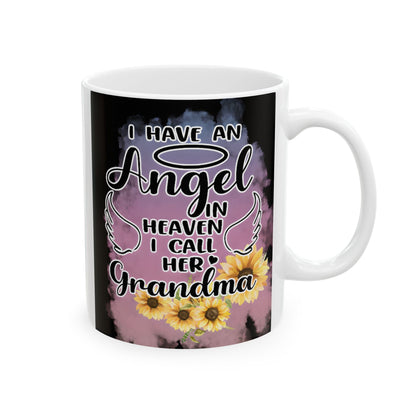 Personalized Grandmother Memorial Ceramic Mug With Photo and Poem, (11oz, 15oz). Gift for her. Gift for Him.