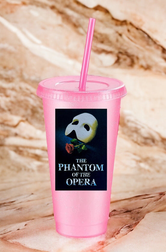 Phantom of the Opera Glitter Cup. Gift for her. Gift for him. Perfect Gift For Musical Theater Lover.