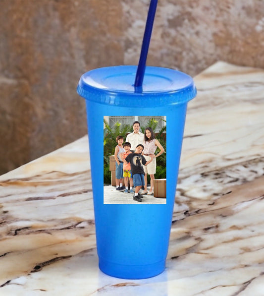 Personalized Glitter Cup with Straw. Gift for her.