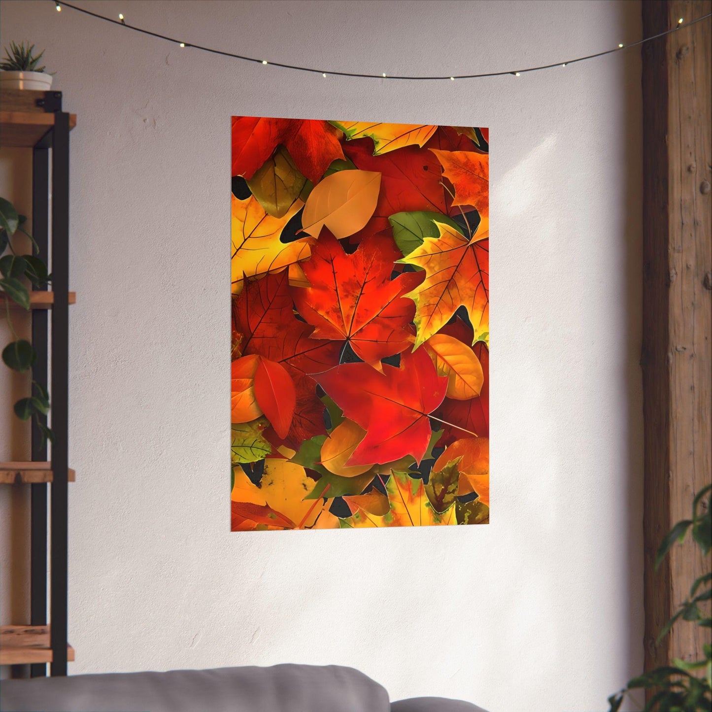 Autumn Leaves Vertical Posters, Fall Foliage Wall Art, Matte Print Decor, Seasonal Home Decor, Leaf Poster Set