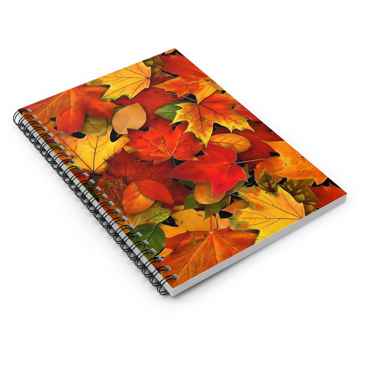 Autumn Leaves Spiral Notebook - Ruled Line. Gift for Her/Him.