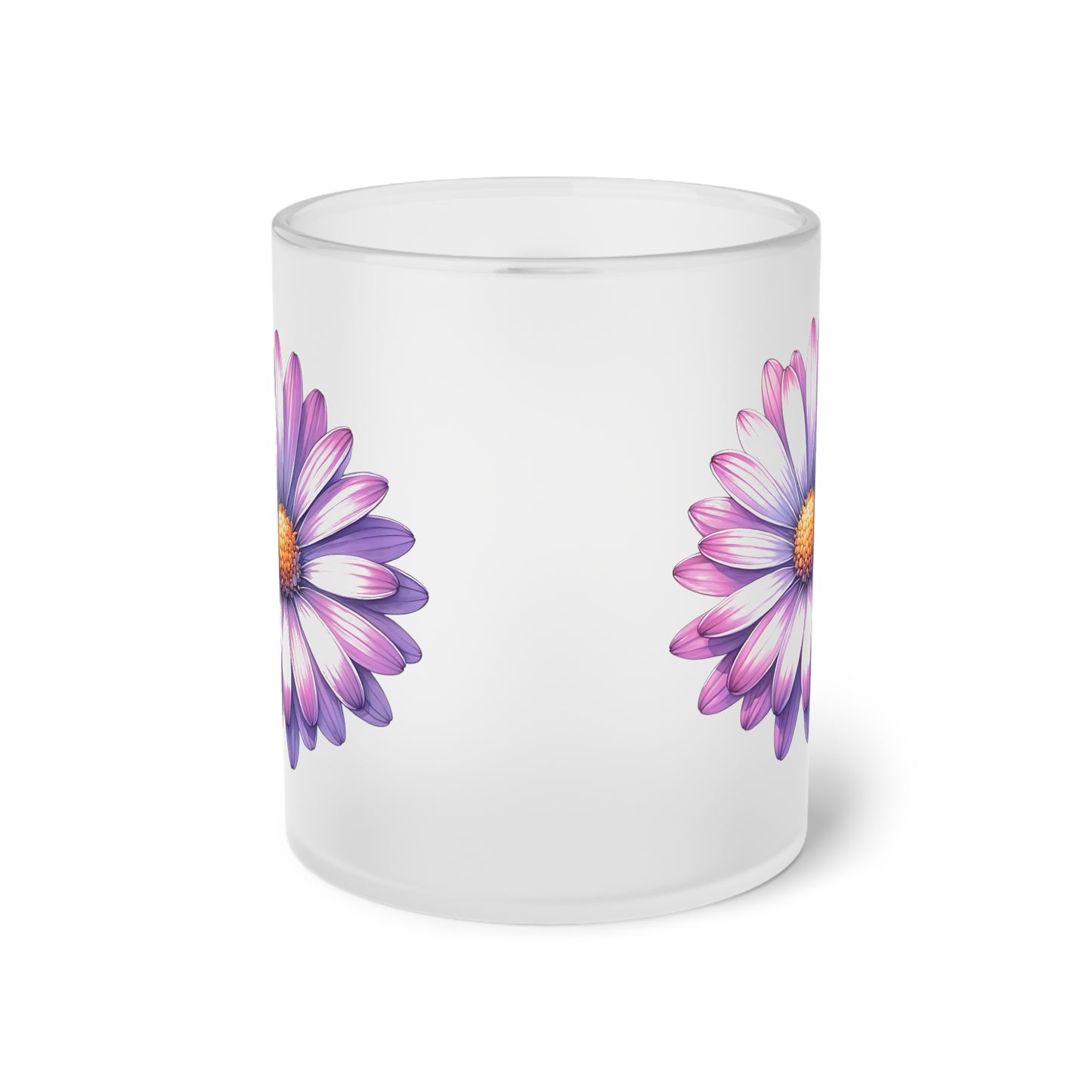 Floral Frosted Glass Mug, Gift for him, Gift for her - Perfect for Tea & Coffee Lovers, Elegant Drinkware, Unique Kitchen Decor, Wedding