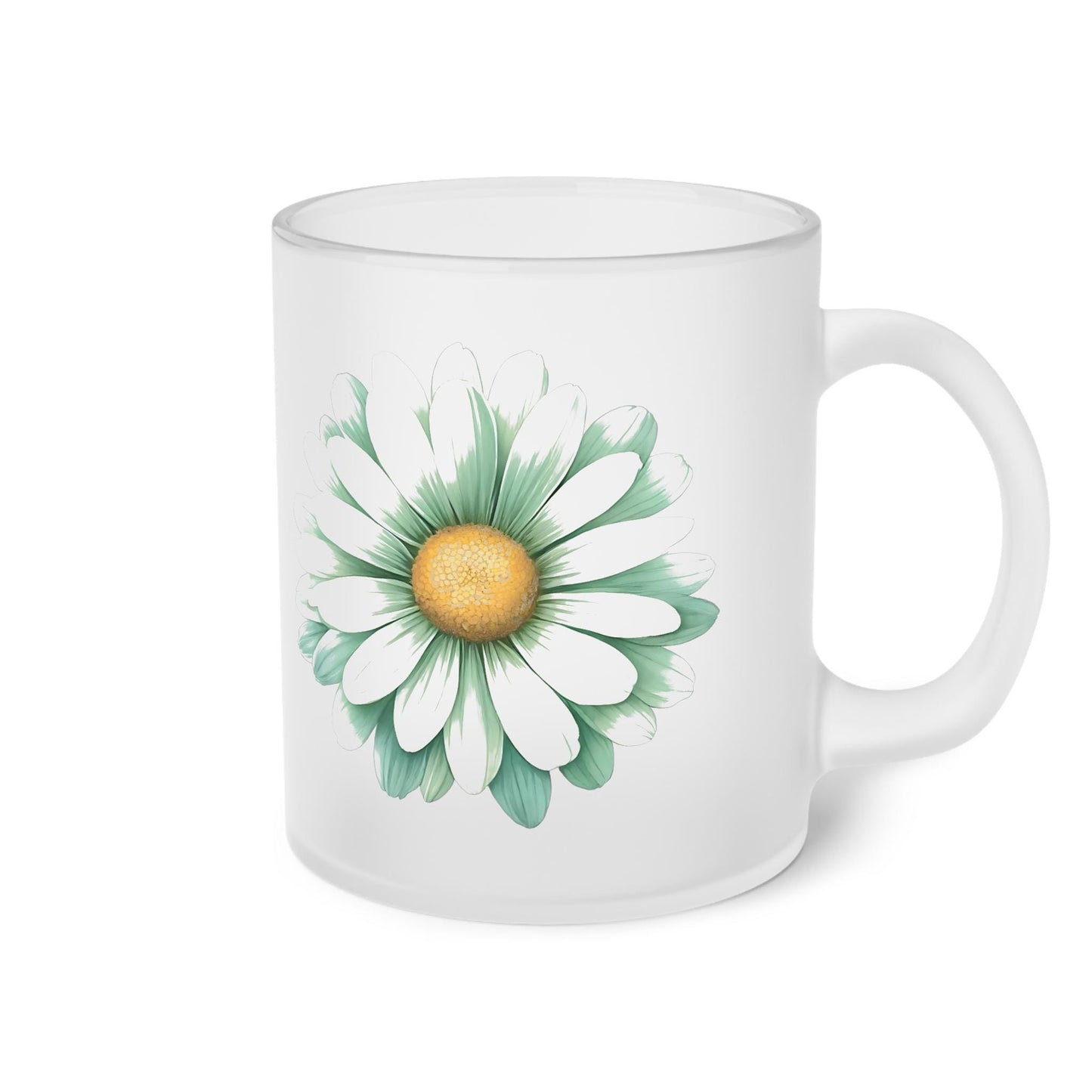 Floral Frosted Glass Mug, Gift for him, Gift for her - Perfect for Tea & Coffee Lovers, Elegant Drinkware, Unique Kitchen Decor, Wedding
