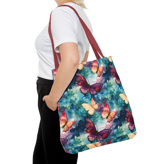 Butterflies Tote Bag | Autumn Leaves Canvas Tote | Stylish Reusable Shopping Bag.