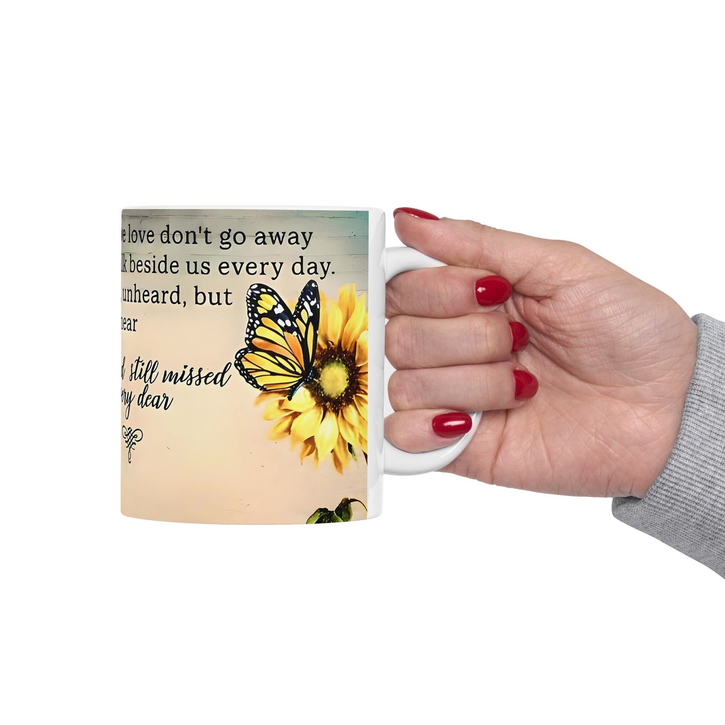 Personalized Memorial Ceramic Mug With Photo and Poem, (11oz, 15oz). Gift for her. Gift for Him.