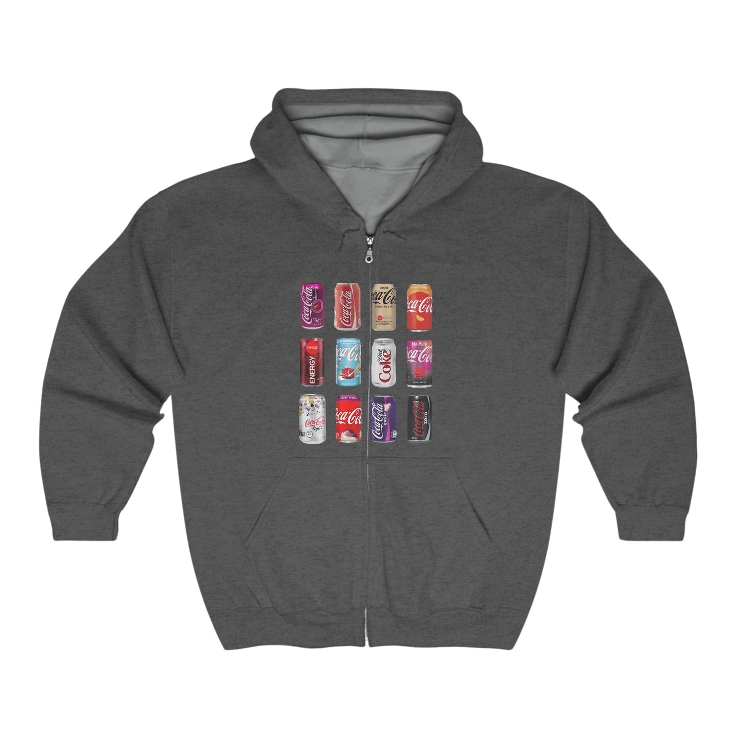 Coke Unisex Heavy Blend™ Full Zip Hooded Sweatshirt | Classic Coke Zip Hoodie | Cozy Graphic Sweatshirt | Comfortable Retro Apparel