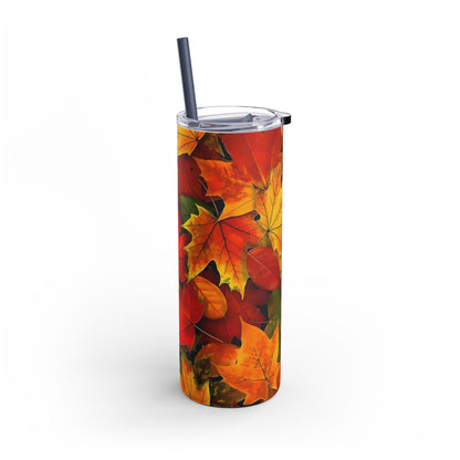 Autumn Leaves Skinny Matte Tumbler, 20oz. Great Gift for Autumn Leaves Enthusiast.