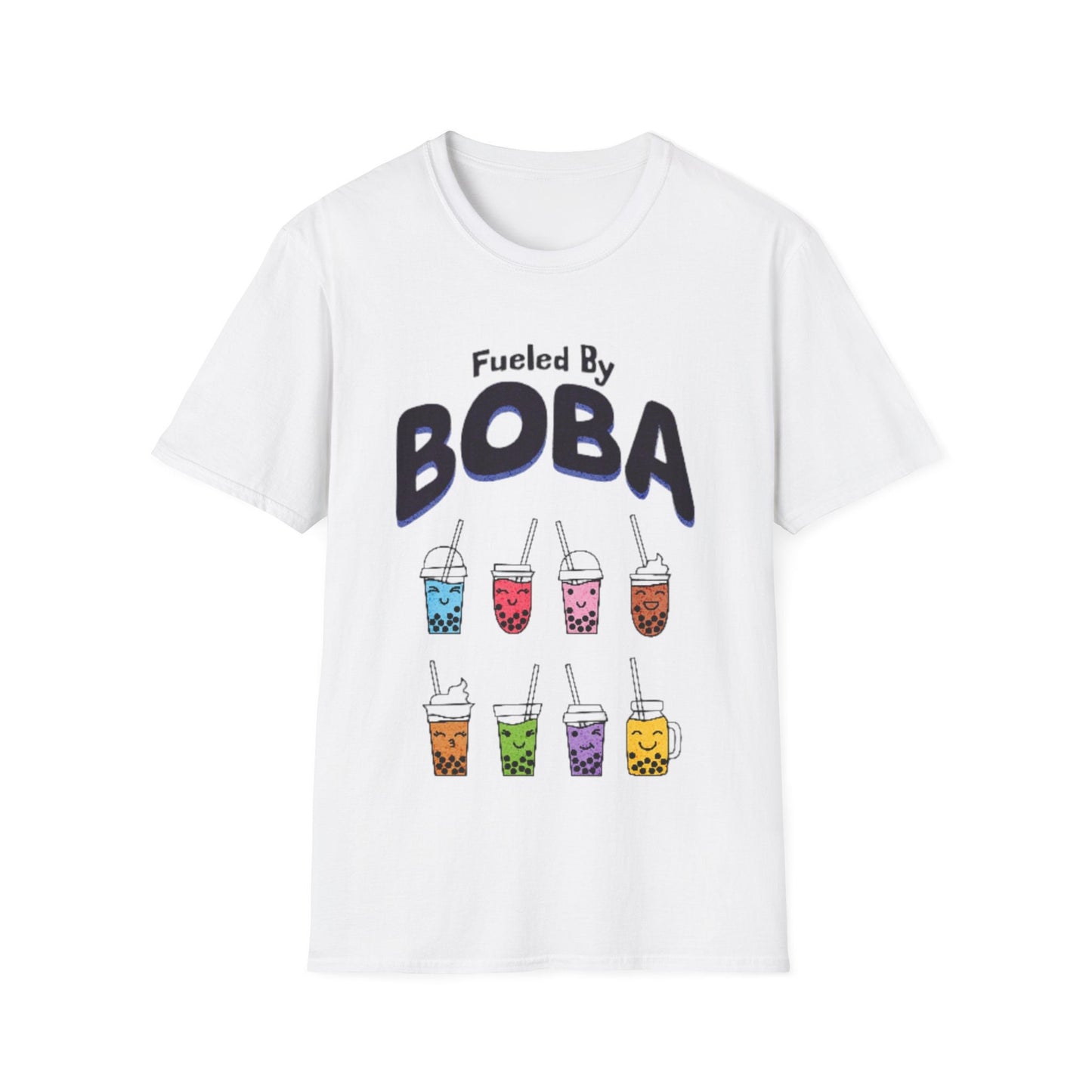 Boba Lover Unisex "Fueled By BOBA"  Softstyle T-Shirt. Makes a great gift! Explore Now.