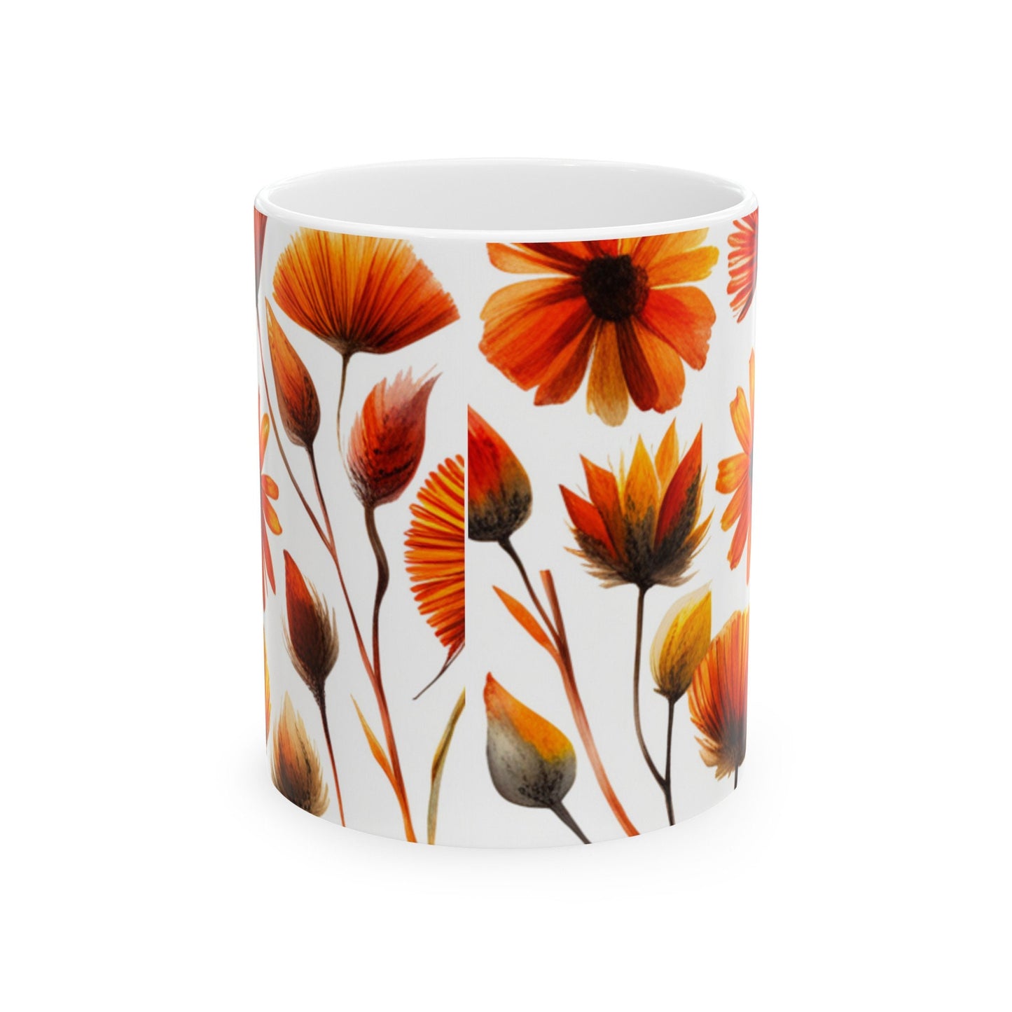 Floral Ceramic Mug, (11oz, 15oz),