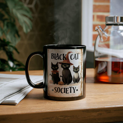 Black Cat Society Halloween Mug, Halloween Lover Gift, Halloween Gift, Teacher Gift, Halloween Decor.