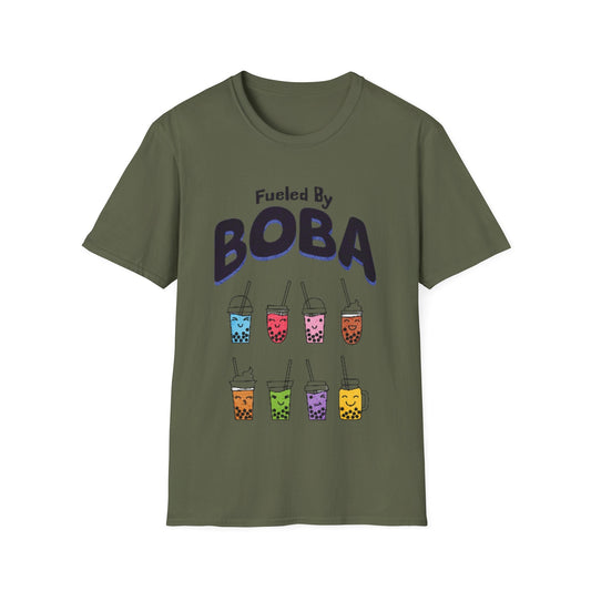 Boba Lover Unisex "Fueled By BOBA"  Softstyle T-Shirt. Makes a great gift! Explore Now.