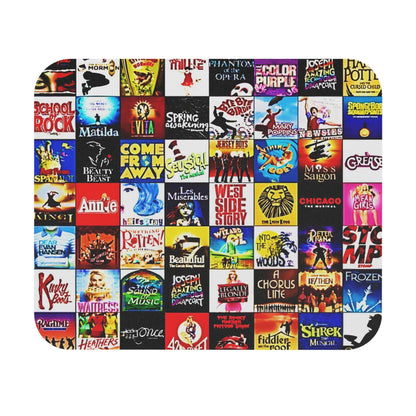 Broadway Collage Musical Theater Mouse Pad (Rectangle). Great gift for Broadway enthusiasts. Gift for her. Gift for him.