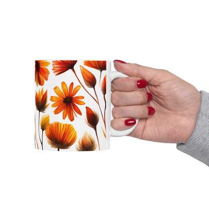 Floral Ceramic Mug, (11oz, 15oz),