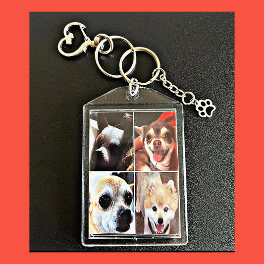 Dog, Cat, Pet, Paw Print  Personalized Double Sided Keychain. Beautiful accessories for purses, backpacks, Keys etc.