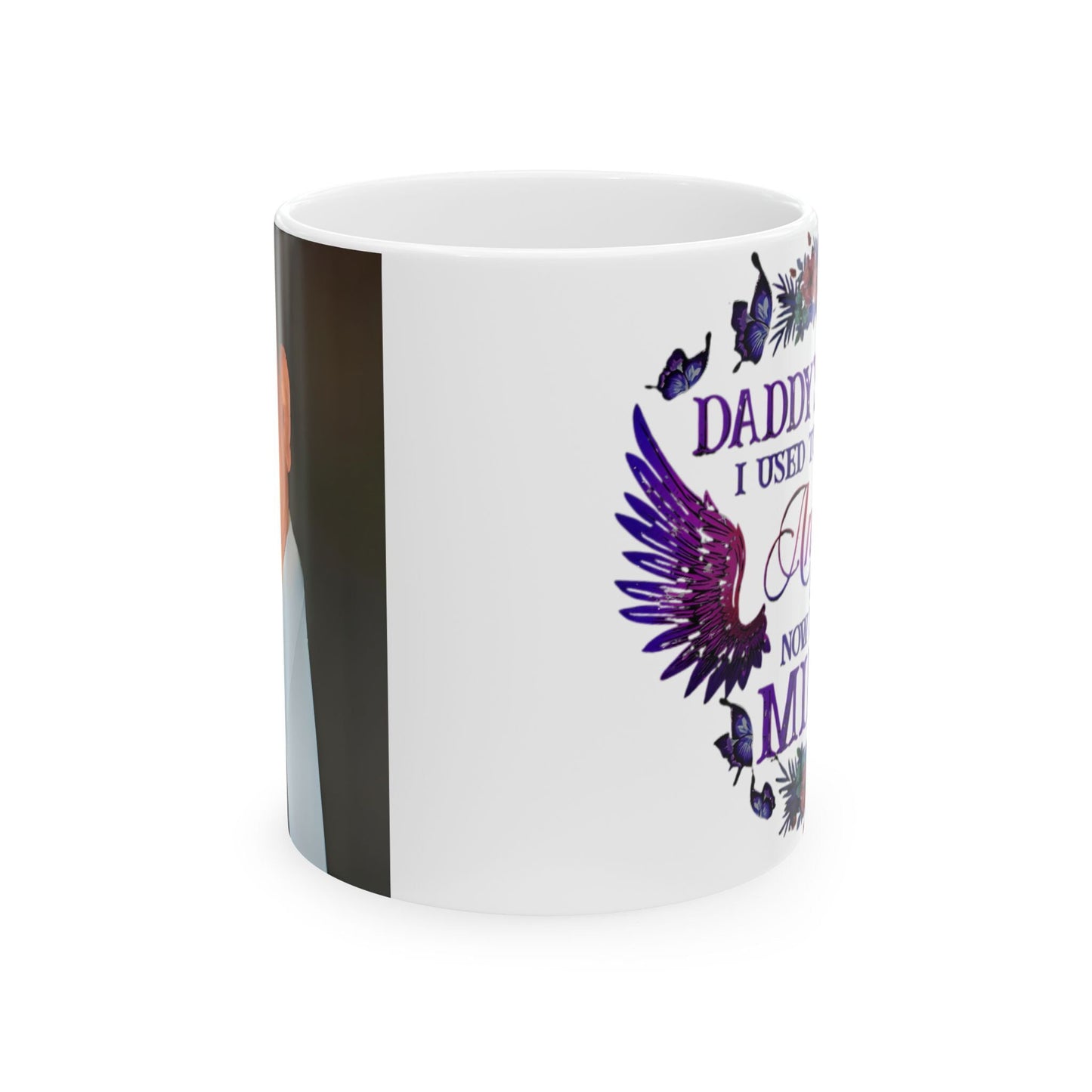 Personalized Dad Memorial Ceramic Mug With Photo and Poem, (11oz, 15oz). Gift for her. Gift for Him.