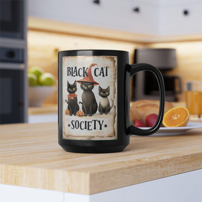 Black Cat Society Halloween Mug, Halloween Lover Gift, Halloween Gift, Teacher Gift, Halloween Decor.