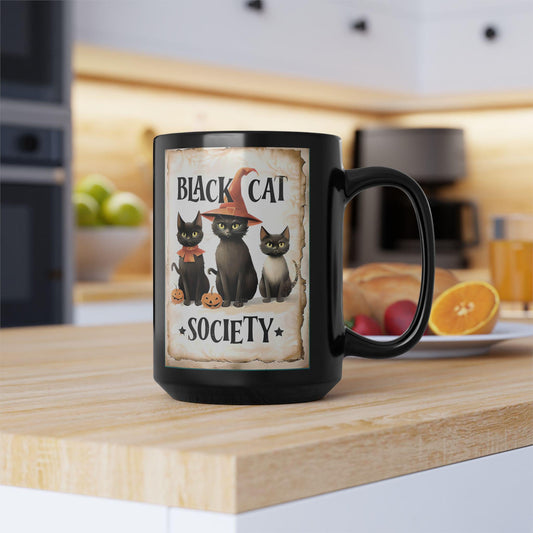 Black Cat Society Halloween Mug, Halloween Lover Gift, Halloween Gift, Teacher Gift, Halloween Decor.