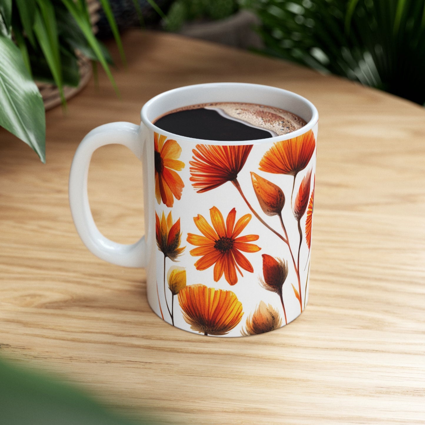 Floral Ceramic Mug, (11oz, 15oz),