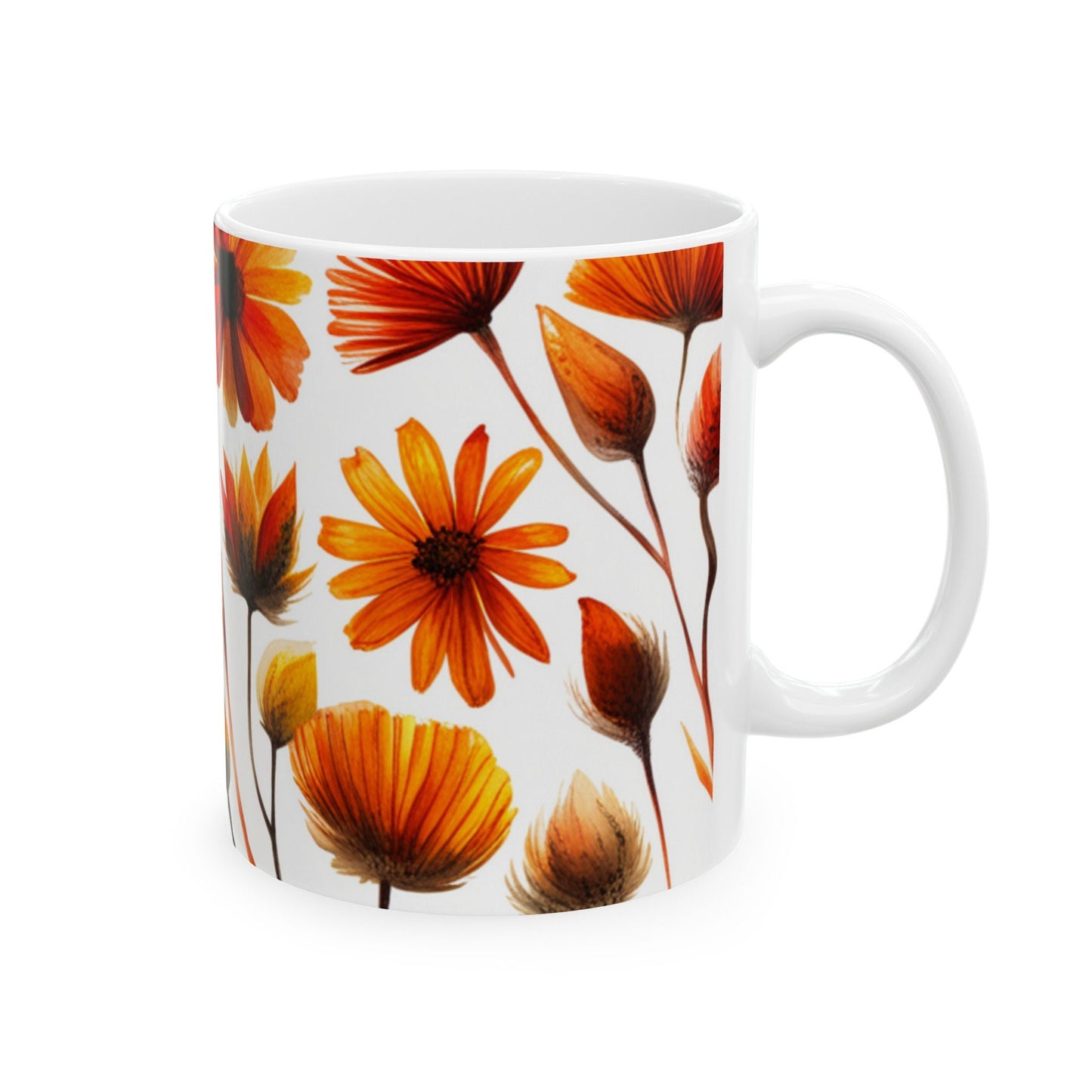 Floral Ceramic Mug, (11oz, 15oz),