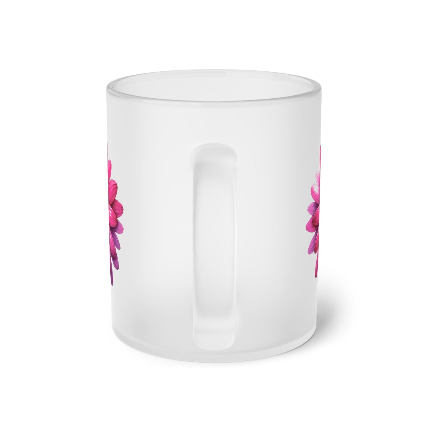 Floral Frosted Glass Mug, Gift for him, Gift for her - Perfect for Tea & Coffee Lovers, Elegant Drinkware, Unique Kitchen Decor, Wedding