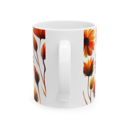 Floral Ceramic Mug, (11oz, 15oz),