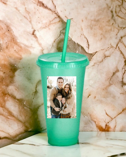 Personalized Glitter Cup with Straw. Gift for her.