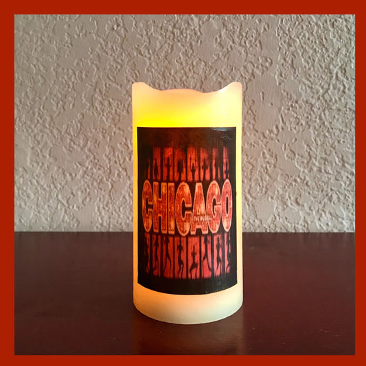 Broadway Chicago  Musical Real Wax - unscented Candle with Timer. Pefect Gift for Yourself and Others. Explore Now!