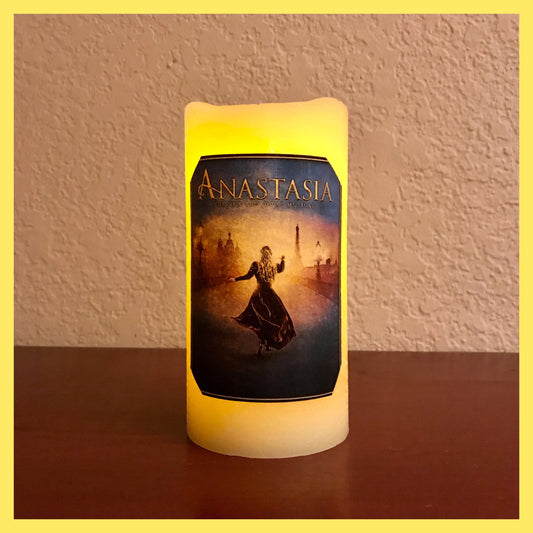 Broadway Anastasia Musical Theater Flameless Candle. Broadway Lover Gift. Theater Lover. Candle Gift.  Gift for her. Gift for him.