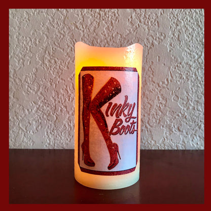 Broadway Kinky Boots Musical Real Wax Flameless Candle. Musical Theater Fan Will Love Their Broadway Candle Gift. Explore Now!