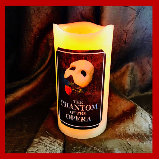 Broadway Phantom Of The Opera  - Musical Theater Flameless LED Candle with Timer. Musical Theater Fan Will Love Their Broadway Candle Gift.