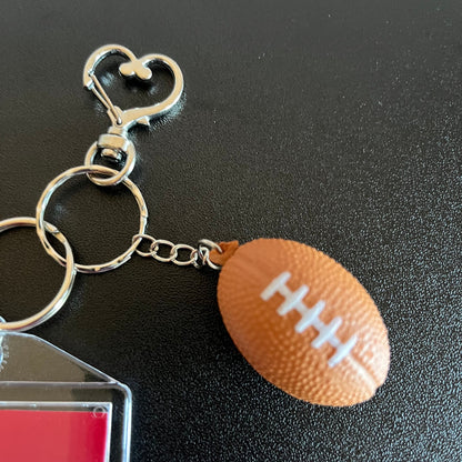 Football Ravens  Keychain, Personalized Double Sided Photo with Football. Great accessories for purses, backpacks, Keys etc.