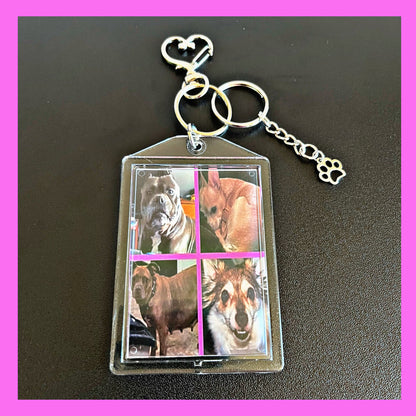 Paw Print Personalized Double Sided Photo Keychain.