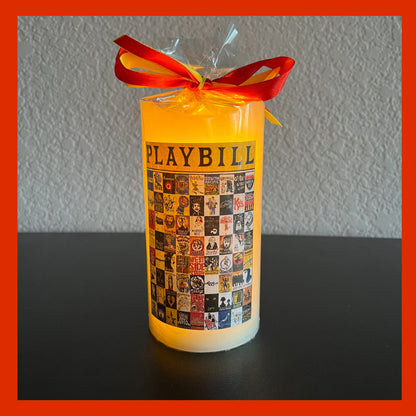 Broadway PLAYBILL Musicals Real Wax Flameless Candle. Gift for yourself, family and friends. Musical Theater Fan will love your gift!