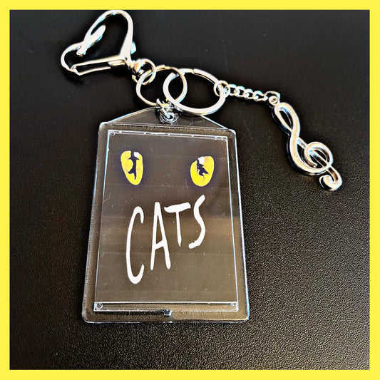 CATS Keychain, Personalized Double Sided Photo with Music Key. Great accessories for purses, backpacks, Keys etc.