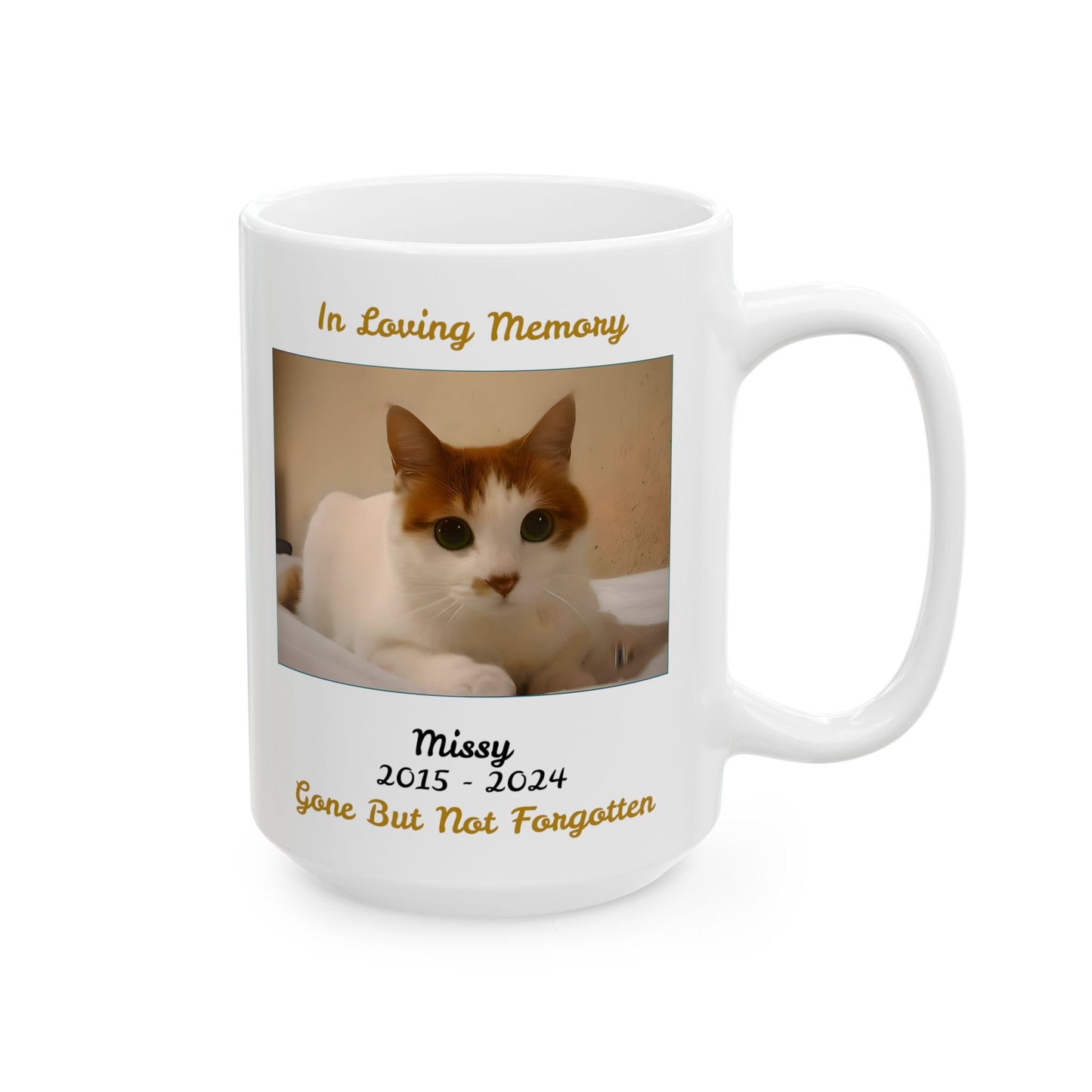 Personalized Memorial Ceramic Mug with Photo and Poem (available in 11oz & 15oz). A heartfelt gift to honor and cherish a loved one.