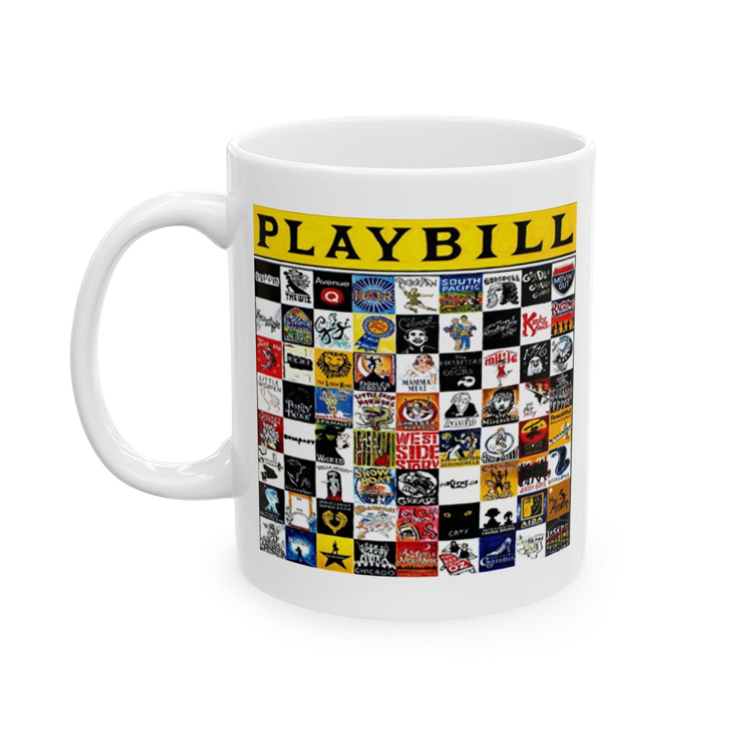 Playbill Ceramic Mug - (11oz, 15oz) Ideal Gift for Broadway Enthusiasts.