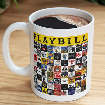 Playbill Ceramic Mug - (11oz, 15oz) Ideal Gift for Broadway Enthusiasts.