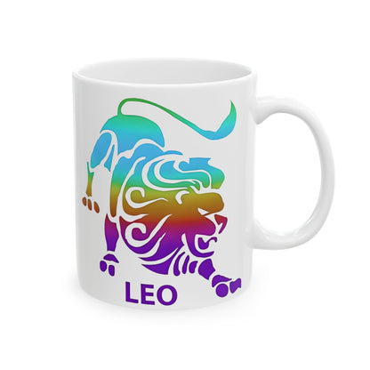 Leo Zodiac Ceramic Mug, (11oz, 15oz). Perfect Gift for Astrology Enthusiasts. Gift for Her, Gift for Him.